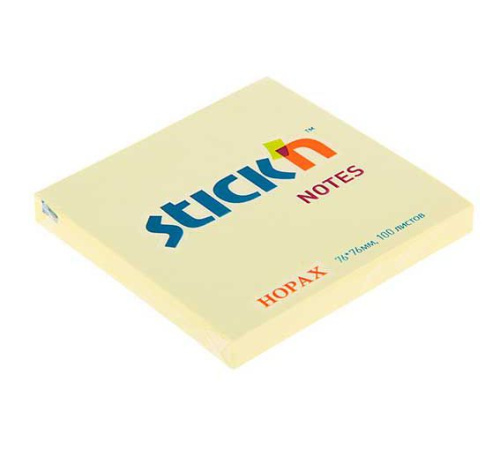 Кл.бумага д/заметок 76*76мм HOPAX 100л. 21007 (822587) пастель жёлтая