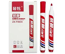 Маркер д/доски INTELLIGENT ZUIXIA DJ-349 красный,кругл.корп.,пулев.,2мм