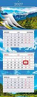 Календарь кварт. 2027г. ХАТ Соло-Люкс "Дыхание природы" 34937 3-бл.,4гр.,80г/м2,бег.,32*84см 096095