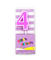 Свеча-цифра д/торта "4" Яркий праздник 448-511