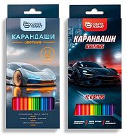 Карандаши 12цв. SchoolФормат "Микс для мальчиков" КЦ12-ММЧ шестигр.,гриф.2,7мм,к/к