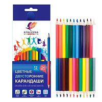 Карандаши двухстор. 12шт.-24цв. ЛУЧ "Классика" 33С 2190-08 шестигр.