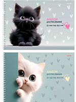 Альбом для рис.20л. Проф-Пресс спираль "Милые котики-3" 20-7808 асс.