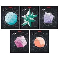 Тетрадь 96л. (клетка) КанцБиз "3D модели" 13219/5 тисн.фольг.,асс.