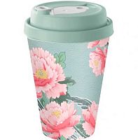 Стакан 550мл "Сад пионов" 323-0659/22-31681 с крышкой,клапаном