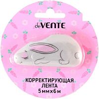 Коррект. лента deVENTE 5мм* 6м "Rabbit" 4062317 серый непрозр.корп.,фронтал.аппл.,блистер