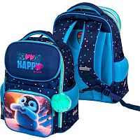 Ранец школьный deVENTE "Smart. Happy Pinguin" 7030501 жёст.,37*28*14см,800гр.+брелок