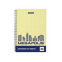 Блокнот А5  80л. EK спираль "Megapolis. Yellow Concept" 49803 вн.блок-жёлт.,клетка