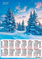 Календарь настенный листовой А2 2027г. ЛИС "Природа.Зима-краса!" ПО-27-179 мел.бум.,80г/м2