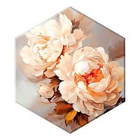 Картина по номерам с поталью Котеин Гексагон "Нежные пионы" 37*32см VHR0010 (26цв.)