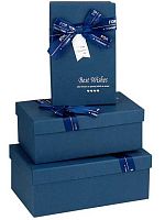 Коробка подар. 3в1 прямоуг. Миленд "Синие,с бантом" КОР-7664 (23*16*9,21*14*8,19*12*7см)