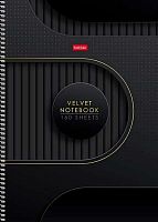 Тетрадь160л. (клетка) А4 ХАТ спираль "Velvet style_black" 35524 тв.обл.,многоуров.перфор.,глянц.лам.