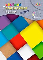 Картон цв.,белый,поделочный А4 12л.10цв. АППЛИКА "Квадратики" С2817-03 на спирали