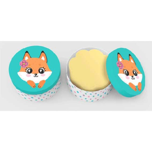 Блок д/записей 70*70мм deVENTE 100% Cute. Fox 700л.,пастел.жёлт.,в форме цветка,в подар./к 2013001