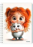 Тетрадь 48л. (клетка) АППЛИКА спираль "Малыши" С0245-134 блёстки