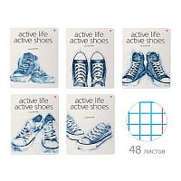 Тетрадь 48л. (клетка) АЛЬТ "Active shoes" 7-48-1124 мат.лам.,софт-тач.асс.