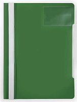 Скоросшиватель пластиковый А4 Бюрократ прозр.верх.лист, карман д/визитки 816327(PS-V20) зеленый