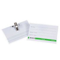 Бейдж ХАТ 57*90мм "Eco" 076089 горизонт.,пластик.,с клипом и булавкой