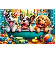 Пазлы  360 Рыжий кот "Щенки в ванной" Х360-0188