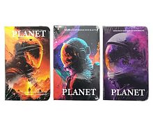 Записная книжка А7  76л. INTELLIGENT тв.обл. "Планета" DB-201 на резинке,линия,асс.