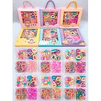 Набор д/волос КОКОС "Wei Ya" 251916 (крабики+резинки,набор 130шт),асс.