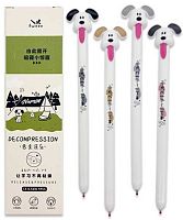 Ручка детск. авт. гелевая INTELLIGENT "Щенок" DM-3 чёрная,0,5мм,с фигуркой,асс.