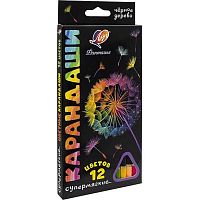 Карандаши 12цв. ЛУЧ "Фантазия" 35С 2320-08 трёхгр.,чёрное дерево