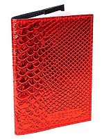 Обложка д/паспорта Миленд "Железный Питон" ОП-6492 нат.кожа,красный