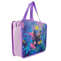 Папка пластик,с ручками А4+ КОКОС "Tropical cat" 250915 на молнии
