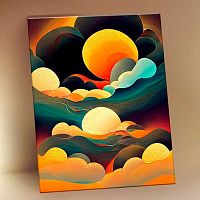 Картина по номерам с поталью Котеин "Абстракция" 15*20см KH1179P (16цв.)