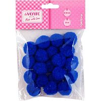 Набор д/творчества deVENTE "Помпоны" 8000021 20шт.,25мм.,синие,пластик.пакет