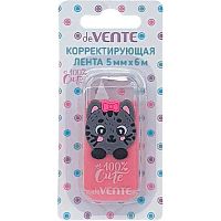 Коррект. лента deVENTE 5мм* 6м 4062324 "100% Cute. Cat" розов.непрозр.корп.,фронтал.аппл.,блистер