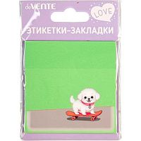 Самоклеящиеся этикетки-закладки deVENTE 76*76мм,50л. "Puppy" 2011431 мятные,пластик.,п/прозр.