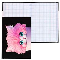 Записная книжка А6  64л. КОКОС "Кот в кружке" 241119 тв.обл.,глянц лам,клетка,склейка