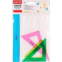 Набор геом. deVENTE (4предм.) 5092303 (линейка 20см,трансп.,2угол.) прозр.,блист.