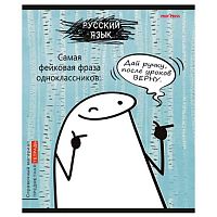 Тетрадь предм. 48л. Проф-Пресс "Школьные мемасики-Русский язык" 48-9661 (линейка) тисн.,холст