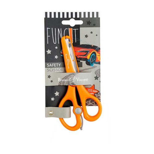 Ножницы детск. 13,5см BV "Funcut. Машина" 60-0023/03 безопасные лезвия,возврат.мех.