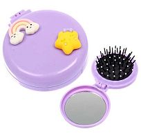 Расчёска массажная складная с зеркалом "Бамби бум" 675-014 
