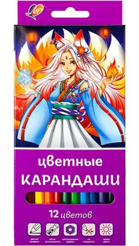 Карандаши 12цв. ЛУЧ "Аниме" 33С 2217-08 шестигр.