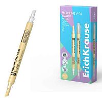 Маркер текст. EK Visioline V-16 "Erasable Pastel" 60790 жёлт.,двустор.(скош.+стир.након.),0,6-4,0мм