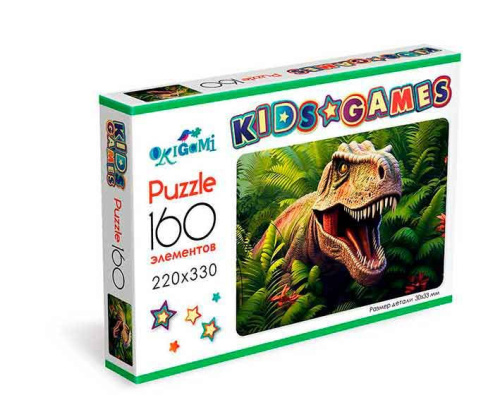 Пазлы  160 ORIGAMI Kids Games "Динозавр" 08555