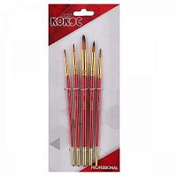 Набор кистей  5шт. КОКОС (синтетика №1/2,1/8,3/8,5/8 кр., дерев.ручка) 180707