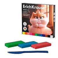 Пластилин 12цв.,192гр. EK "Prima Cat" 65197 со стеком,к/к