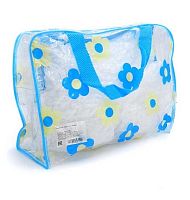 Косметичка "Леди стиль" 24*17*9см ромашки,нежно-голубая 545-0165