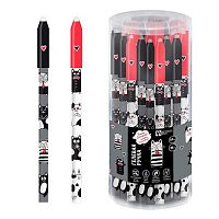 Ручка гелевая "Пиши-Стирай" ФЕНИКС "Чёрно-белые коты" 69502 синяя,0,5мм,корп.софт-тач,асс.