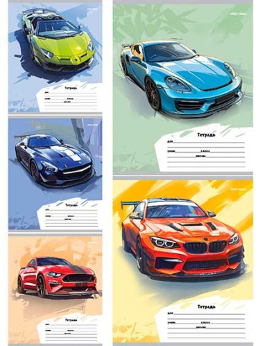 Тетрадь 12л. (линейка) Проф-Пресс "Разные автомобили-6" 12-4285 цв.мел.обл.,асс.
