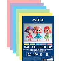 Картон цв. двухстор. тонир. А4  5л. 5цв. deVENTE 8114528  пастел.цвета,пластик.пакет,е/подв.