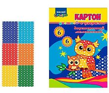 Картон цв. двухстор. мелов. А4  6л. 6цв. MAZARI M-16807 весёлый, в папке