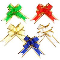 Бант-бабочка 3см Синий тиснение,золотая канва Р0939-36 Кб163-4