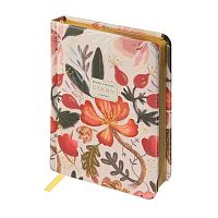 Ежедневник н/д А6 120л. BV кож.зам. "Flora. Нежные цветы" 3-745/03 зол.срез,беж.бум.,линейка